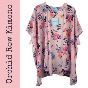 Orchid Row Floral Printed Chiffon Kimono